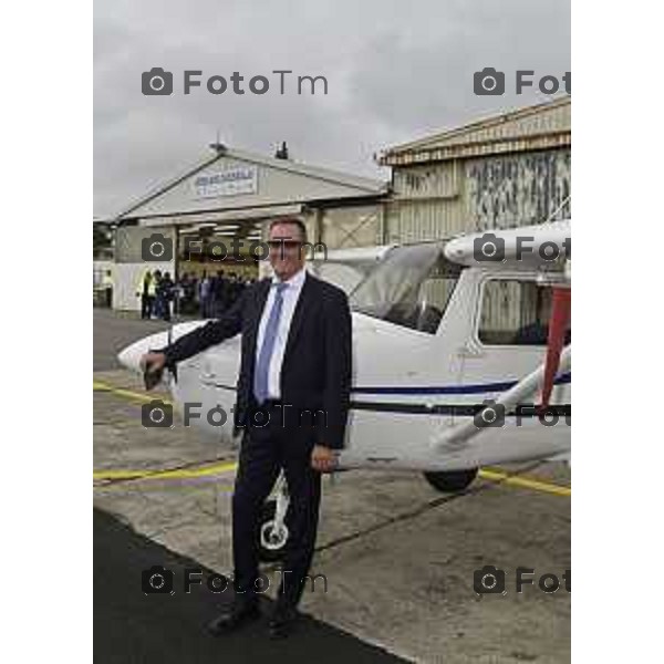 Tiziano Manzoni/LaPresse 12-09- 2024 Bergamo, Italia Cronaca Bergamo inaugurazione della nuova via di rullaggio aeroclub BGY LIME con presenti il Presidente Andrea Orsi