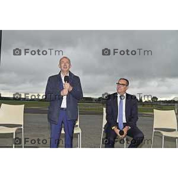 Tiziano Manzoni/LaPresse 12-09- 2024 Bergamo, Italia Cronaca Bergamo inaugurazione della nuova via di rullaggio aeroclub BGY LIME con presenti il Presidente Andrea Orsi