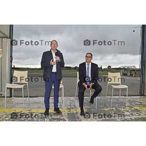 Tiziano Manzoni/LaPresse 12-09- 2024 Bergamo, Italia Cronaca Bergamo inaugurazione della nuova via di rullaggio aeroclub BGY LIME con presenti il Presidente Andrea Orsi