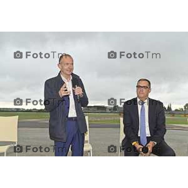 Tiziano Manzoni/LaPresse 12-09- 2024 Bergamo, Italia Cronaca Bergamo inaugurazione della nuova via di rullaggio aeroclub BGY LIME con presenti il Presidente Andrea Orsi