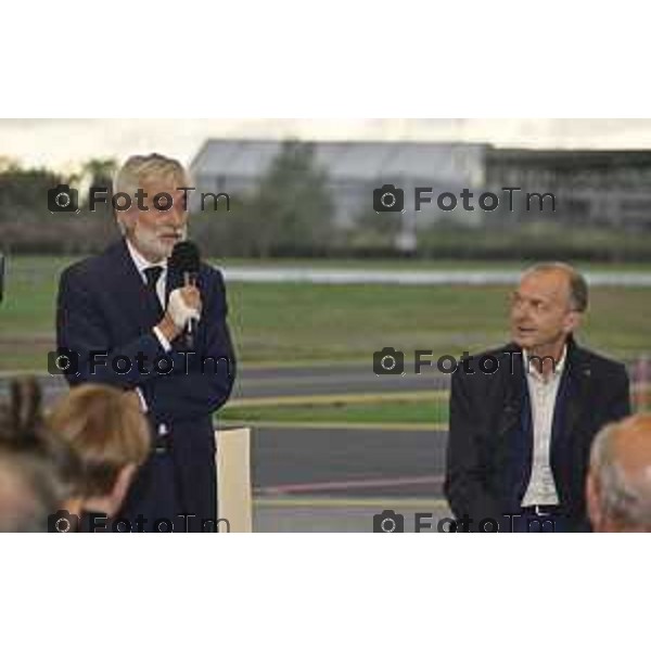 Tiziano Manzoni/LaPresse 12-09- 2024 Bergamo, Italia Cronaca Bergamo inaugurazione della nuova via di rullaggio aeroclub BGY LIME con presenti il Presidente Andrea Orsi