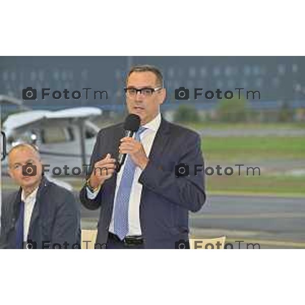 Tiziano Manzoni/LaPresse 12-09- 2024 Bergamo, Italia Cronaca Bergamo inaugurazione della nuova via di rullaggio aeroclub BGY LIME con presenti il Presidente Andrea Orsi