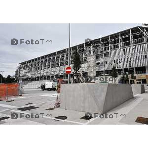 Tiziano Manzoni/LaPresse 14-09- 2024 Bergamo, Italia Cronaca Bergamo Bergamo Nuovo stadio ultimi lavori prima apertura