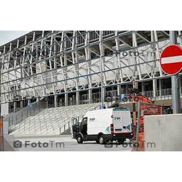 Tiziano Manzoni/LaPresse 14-09- 2024 Bergamo, Italia Cronaca Bergamo Bergamo Nuovo stadio ultimi lavori prima apertura