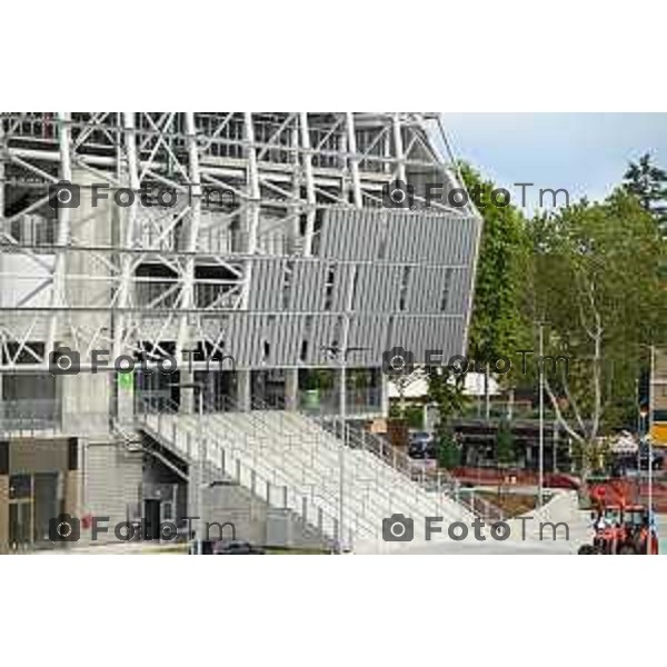 Tiziano Manzoni/LaPresse 14-09- 2024 Bergamo, Italia Cronaca Bergamo Bergamo Nuovo stadio ultimi lavori prima apertura