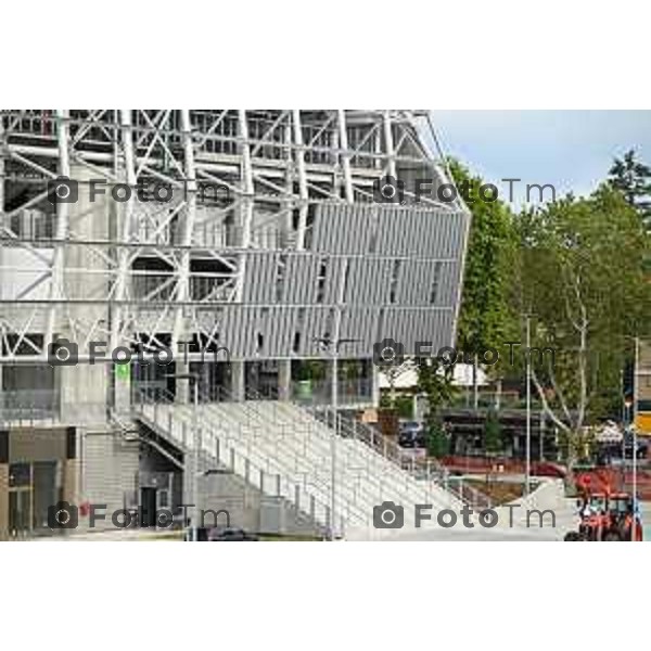 Tiziano Manzoni/LaPresse 14-09- 2024 Bergamo, Italia Cronaca Bergamo Bergamo Nuovo stadio ultimi lavori prima apertura