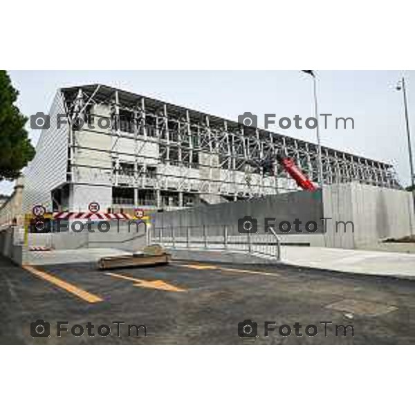 Tiziano Manzoni/LaPresse 14-09- 2024 Bergamo, Italia Cronaca Bergamo Bergamo Nuovo stadio ultimi lavori prima apertura