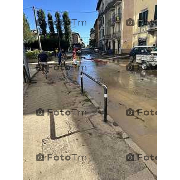 Tiziano Manzoni/LaPresse 9-09-2024 Bergamo, Italia Cronaca Alluvione esondazione della Morla.via Baioni Nava Andrea