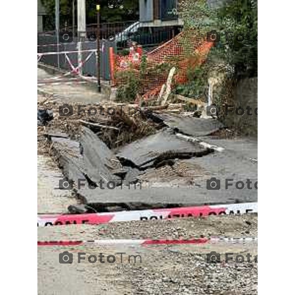 Tiziano Manzoni/LaPresse 9-09-2024 Bergamo, Italia Cronaca Alluvione esondazione della Morla.via Baioni Nava Andrea