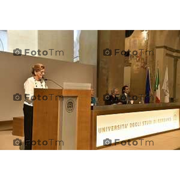 Tiziano Manzoni/LaPresse 27-09- 2024 Bergamo, Italia Cronaca Bergamo Bergamo XXII edizione i BergamoScienza S. Agostino, Aula Magna dell’Università degli Studi di Bergamo con la Premio Nobel Frances Hamilton Arnold. Gianvito Martino, neuroscienziato e presidente dell’Associazione BergamoScienza Luca Ausili dell’Università Vita-Salute San Raffaele.