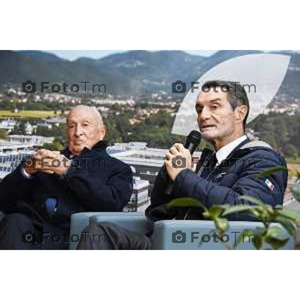 Tiziano Manzoni/LaPresse 05-10- 2024 Bergamo, Italia CronacaFondazione Carisma inaugura CasAlzheimer Presidente Attilio Fontana e Miro Radici