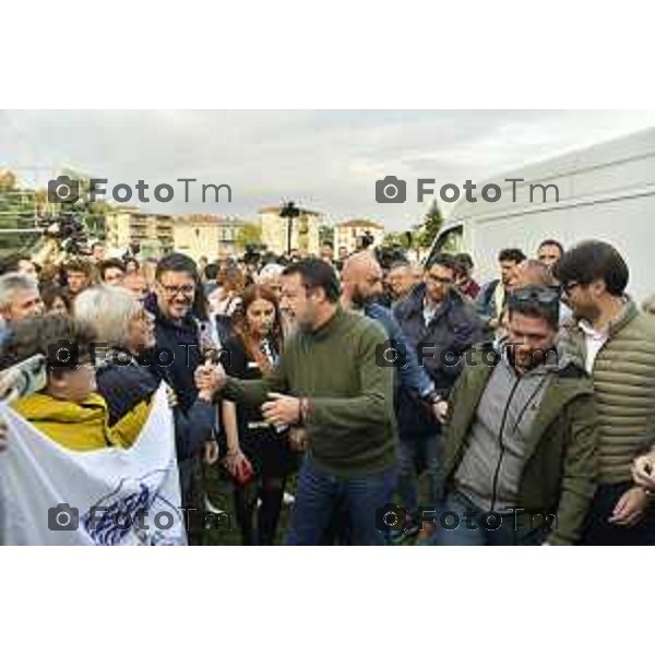 Pontida Bg giovani leghisti raduno Lega con Matteo Salvini e Valditara 2024 Tiziano Manzoni/LaPresse 05-10- 2024 Bergamo, Italia Cronaca