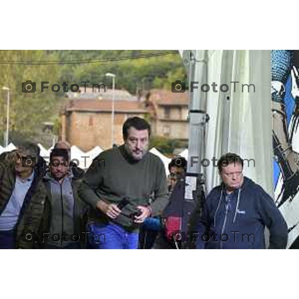 Pontida Bg giovani leghisti raduno Lega con Matteo Salvini e Valditara 2024 Tiziano Manzoni/LaPresse 05-10- 2024 Bergamo, Italia Cronaca