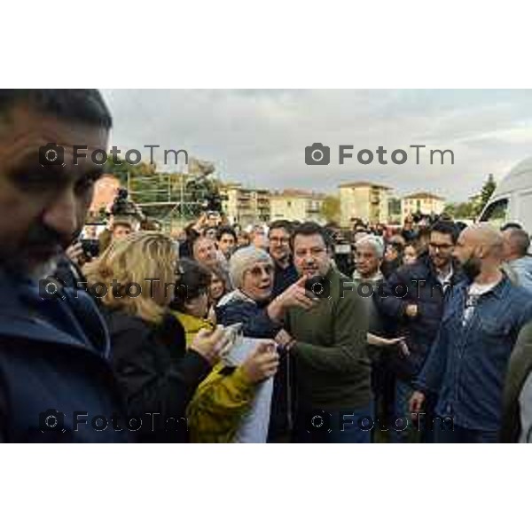 Pontida Bg giovani leghisti raduno Lega con Matteo Salvini e Valditara 2024 Tiziano Manzoni/LaPresse 05-10- 2024 Bergamo, Italia Cronaca