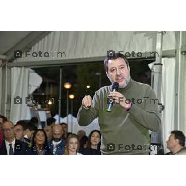 Pontida Bg giovani leghisti raduno Lega con Matteo Salvini e Valditara 2024 Tiziano Manzoni/LaPresse 05-10- 2024 Bergamo, Italia Cronaca