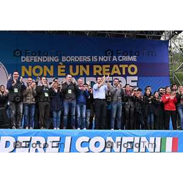 Pontida Bergamo raduno dei militanti leghisti sul sacro suolo di Pontida Matteo Salvini Viktor Orban 06-10- 2024 Bergamo, Italia Cronaca Politica