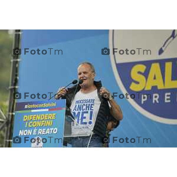 Pontida Bergamo raduno dei militanti leghisti sul sacro suolo di Pontida Matteo Salvini Viktor Orban 06-10- 2024 Bergamo, Italia Cronaca Politica