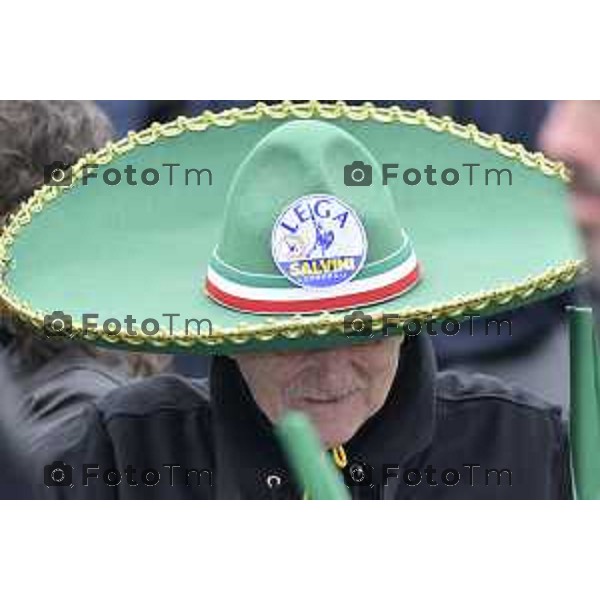 Pontida Bergamo raduno dei militanti leghisti sul sacro suolo di Pontida Matteo Salvini Viktor Orban 06-10- 2024 Bergamo, Italia Cronaca Politica