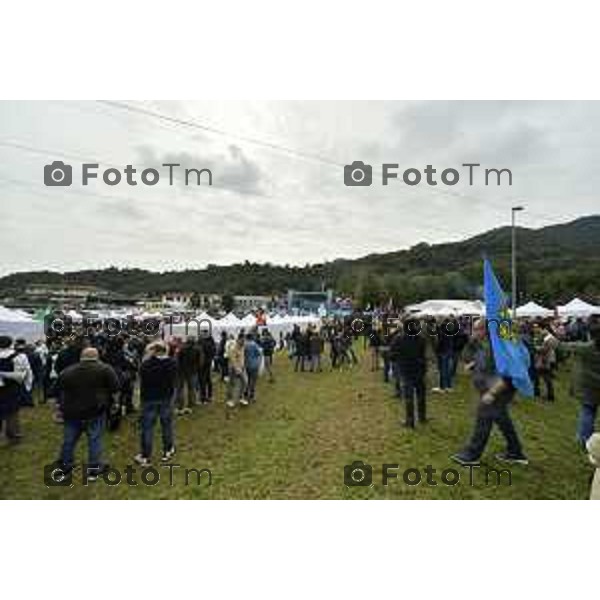 Pontida Bergamo raduno dei militanti leghisti sul sacro suolo di Pontida Matteo Salvini Viktor Orban Tiziano Manzoni/LaPresse 06-10- 2024 Bergamo, Italia Cronaca Politica