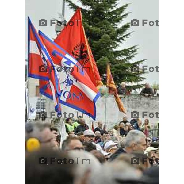 Pontida Bergamo raduno dei militanti leghisti sul sacro suolo di Pontida Matteo Salvini Viktor Orban Tiziano Manzoni/LaPresse 06-10- 2024 Bergamo, Italia Cronaca Politica