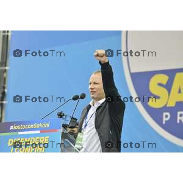 Tiziano Manzoni/LaPresse 06-10- 2024 Bergamo, Italia Cronaca Politica Pontida raduno dei militanti leghisti sul suolo di Pontida Matteo Salvini . Ondrej Knotek