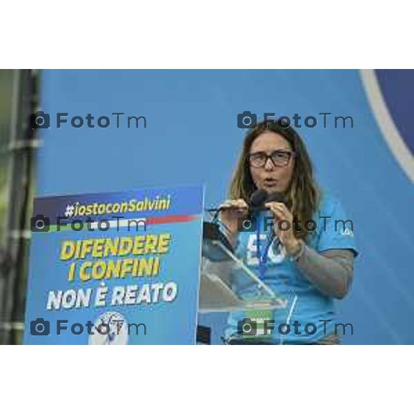 Pontida Bergamo raduno dei militanti leghisti sul sacro suolo di Pontida Matteo Salvini Viktor Orban Tiziano Manzoni/LaPresse 06-10- 2024 Bergamo, Italia Cronaca Politica