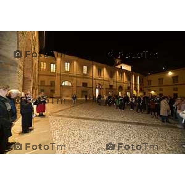 Tiziano Manzoni/LaPresse 10-10- 2024 Bergamo, Italia Cronaca Bergamo nuova illuminazione piazza Cittadella Bergamo Alta