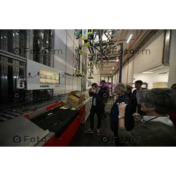 Tiziano Manzoni/LaPresse 18-10- 2024 Bergamo, Italia Cronaca Bergamo Seriate Gruppo Rossini nel settore dell\'abbigliamento da lavoro e i DPI: inaugurazione del nuovo Magazzino Automatizzato. 2024