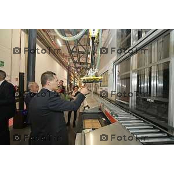 Tiziano Manzoni/LaPresse 18-10- 2024 Bergamo, Italia Cronaca Bergamo Seriate Gruppo Rossini nel settore dell\'abbigliamento da lavoro e i DPI: inaugurazione del nuovo Magazzino Automatizzato. 2024