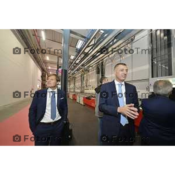 Tiziano Manzoni/LaPresse 18-10- 2024 Bergamo, Italia Cronaca Bergamo Seriate Gruppo Rossini nel settore dell\'abbigliamento da lavoro e i DPI: inaugurazione del nuovo Magazzino Automatizzato. 2024