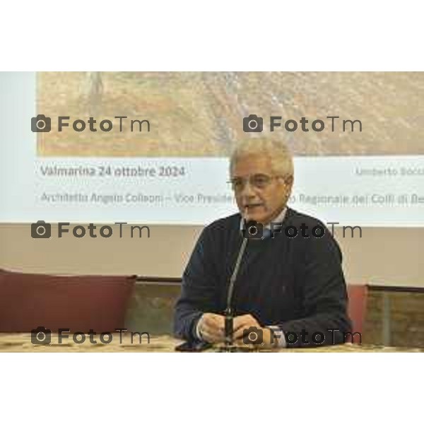 Tiziano Manzoni/LaPresse 24-10- 2024 Bergamo, Italia Cronaca Bergamo ottava edizione "Agrucultura e diritto al cibo". Parco dei Colli Convegno con intervento di Marzia Marchesi e Maurizio Martina in videoconferenza Angelo Colleoni, Vice Presidente del Parco dei ColliI