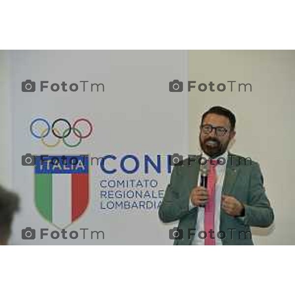 Tiziano Manzoni/LaPresse 29-10- 2024 Bergamo, Italia Cronaca Bergamo premiazione atleti paralimpici bergamaschi che hanno preso parte all\'ultima edizione dei Giochi. presenti il presidente della Provincia Pasquale Gandolfi, la delegata CONI Bergamo Lara Magoni, il delegato provinciale CIP - Comitato Italiano Paralimpico Bergamo Vincenzo Lolli. Oney Tapia Elena Carnevali – Giulia Terzi