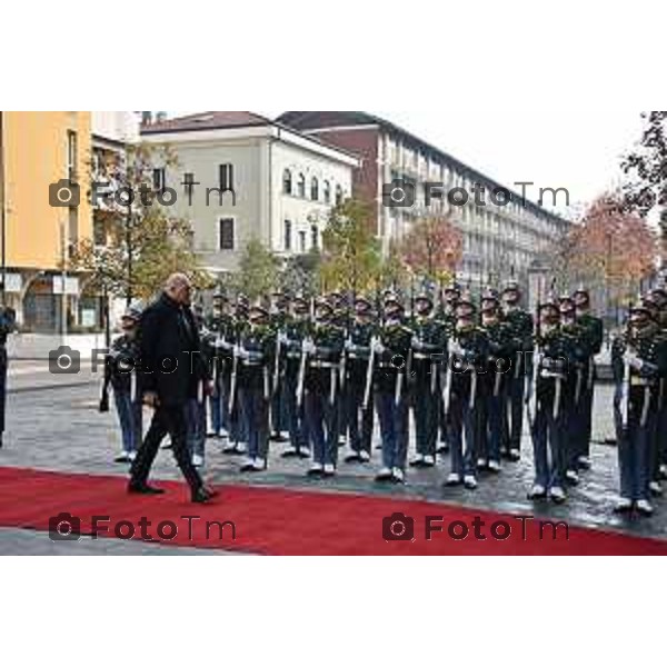 Tiziano Manzoni/LaPresse 18-11- 2024 Bergamo, Italia Cronaca Bergamo ccademia Guardia di Finanza, On. Guido Crosetto, incontro conferenziale dal titolo “Leadership e strategia in tempo di crisi: come prepararsi e capire le sfide che dovremo affrontare”. 2024