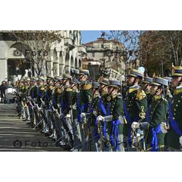 Tiziano Manzoni/LaPresse 1-12- 2024 Bergamo, Italia Cronaca cerimonia di consegna delle Cittadinanza onoraria all’Accademia della Guardia di Finanza. Palazzo Frizzoni 2024