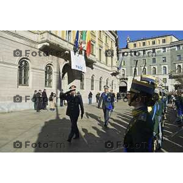 Tiziano Manzoni/LaPresse 1-12- 2024 Bergamo, Italia Cronaca cerimonia di consegna delle Cittadinanza onoraria all’Accademia della Guardia di Finanza. Palazzo Frizzoni 2024