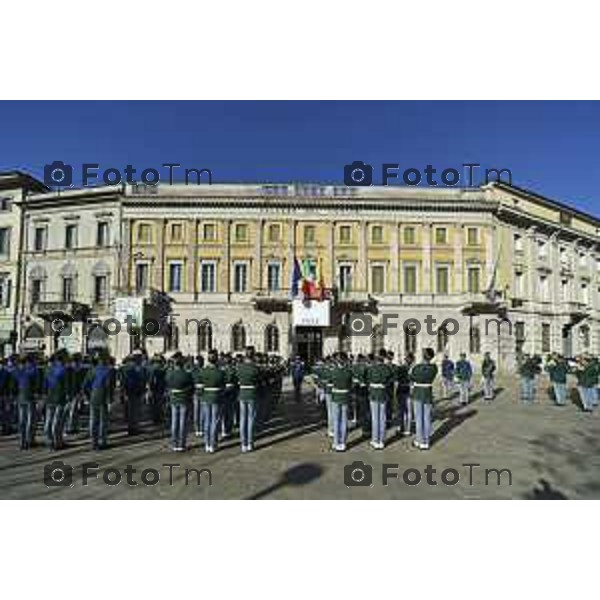 Tiziano Manzoni/LaPresse 1-12- 2024 Bergamo, Italia Cronaca cerimonia di consegna delle Cittadinanza onoraria all’Accademia della Guardia di Finanza. Palazzo Frizzoni 2024