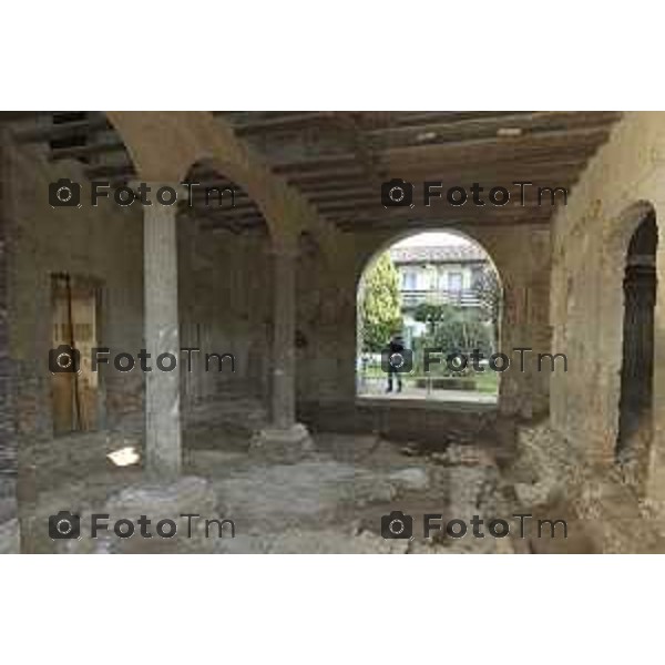 Tiziano Manzoni/LaPresse 4-12- 2024 Bergamo, Italia Cronaca Nera Treviglio Bg Museo archeologico cantiere ex chiesa con sovraintendenza Rinaldi e Juri Imeri sindaco