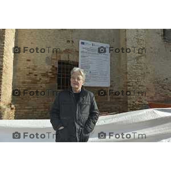 Tiziano Manzoni/LaPresse 4-12- 2024 Bergamo, Italia Cronaca Nera Treviglio Bg Museo archeologico cantiere ex chiesa con sovraintendenza Rinaldi e Juri Imeri sindaco