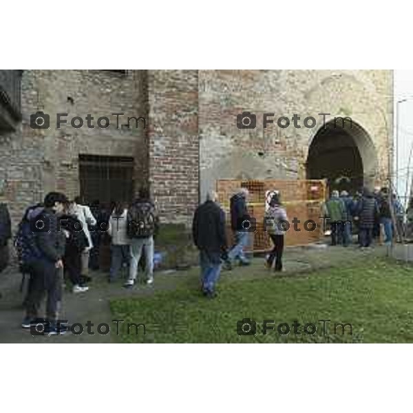 Tiziano Manzoni/LaPresse 4-12- 2024 Bergamo, Italia Cronaca Nera Treviglio Bg Museo archeologico cantiere ex chiesa con sovraintendenza Rinaldi e Juri Imeri sindaco