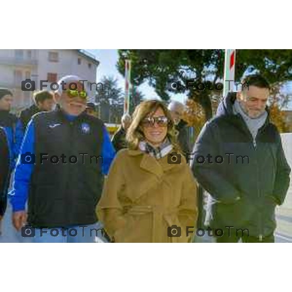 Tiziano Manzoni/ 6-12- 2024 Bergamo, Italia Cronaca taglio del nastro del nuovo Parcheggio interrato di piazzale Goisis – Curva Sud. Andrea Fabris, Direttore Generale Corporate Atalanta BC Liliana Donato, Direttore Generale ATB Mobilità Marco Berlanda, Assessore alle politiche della mobilità del Comune di Bergamo