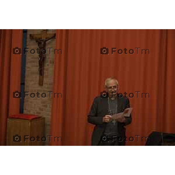 Tiziano Manzoni/LaPresse 14-12- 2024 Bergamo, Italia Cronaca Bergamo cardinale Matteo Maria Zuppi, presidente della Conferenza Episcopale Italiana alla chiesa Santa lucia don Giambattista Boffi