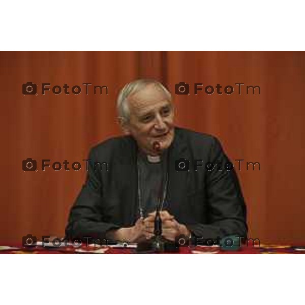 Tiziano Manzoni/LaPresse 14-12- 2024 Bergamo, Italia Cronaca Bergamo cardinale Matteo Maria Zuppi, presidente della Conferenza Episcopale Italiana alla chiesa Santa lucia don Giambattista Boffi