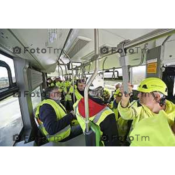 Tiziano Manzoni/LaPresse 04-02-2025 visita ai principali cantieri dell’opera, il capolinea di Verdellino e l’intubamento della roggia Colleonesca Atb e Vitali Spa