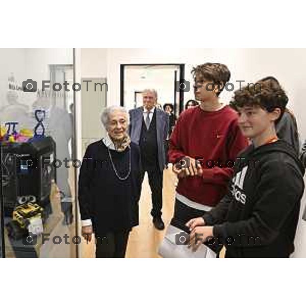 Tiziano Manzoni/LaPresse 11-2- 2025 Bergamo, Italia Cronaca edizione robotica automazione,nelle aziende.Fondazione Dalmine intitola a Rita Levi-Montalcini l\'aula di robotica educativa nata in collaborazione con BergamoScienzaPiera Levi-Montalcini, Presidente dell’Associazione Levi-Montalcini, che visiterà gli spazi dedicati alla zia e incontrerà alcuni studenti e studentesse delle scuole secondarie di secondo grado e del programma tecnico Roberto Rocca.