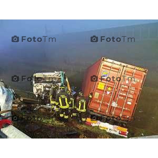 Tiziano Manzoni/LaPresse 11--02- 2025 Bergamo, Italia Cronaca Calcio BrebeMi autostrada a35 incidente mortale