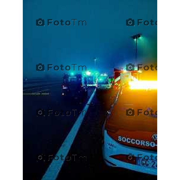 Tiziano Manzoni/LaPresse 11--02- 2025 Bergamo, Italia Cronaca Calcio BrebeMi autostrada a35 incidente mortale