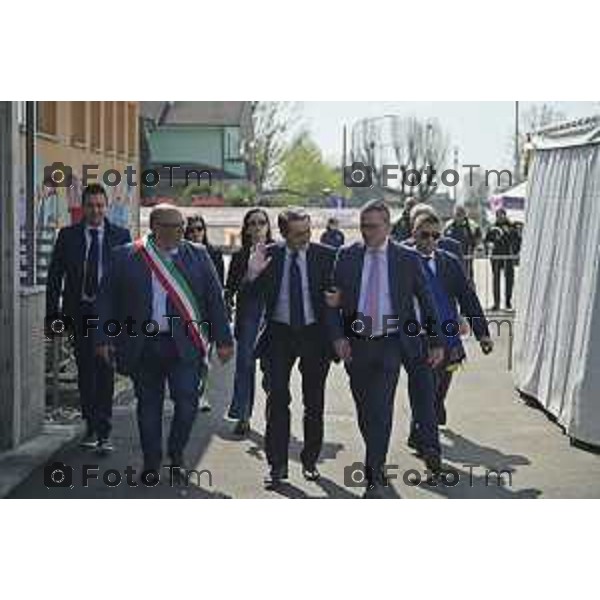 Tiziano Manzoni/LaPresse 04-3- 2025 Italia Cronaca Bergamo Cerimonia di intitolazione dell\'Agri Hub di Spirano a Roberto Maroni Bergamo