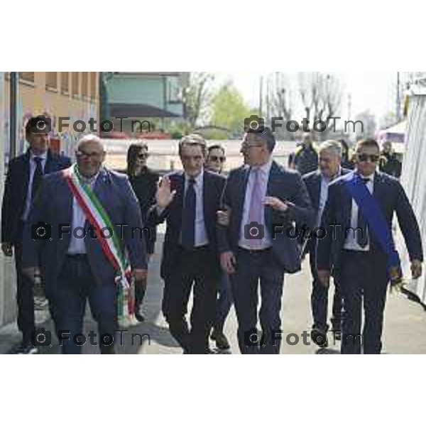 Tiziano Manzoni/LaPresse 04-3- 2025 Italia Cronaca Bergamo Cerimonia di intitolazione dell\'Agri Hub di Spirano a Roberto Maroni Bergamo