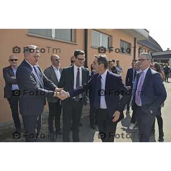 Tiziano Manzoni/LaPresse 04-3- 2025 Italia Cronaca Bergamo Cerimonia di intitolazione dell\'Agri Hub di Spirano a Roberto Maroni Bergamo