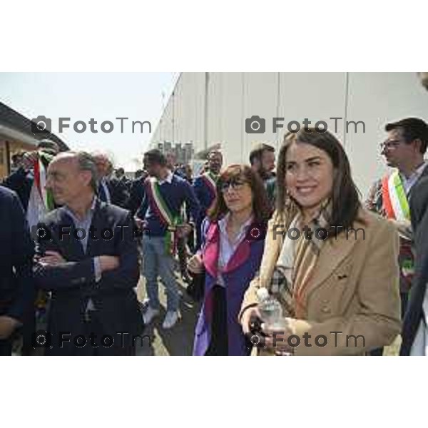 Tiziano Manzoni/LaPresse 04-3- 2025 Italia Cronaca Bergamo Cerimonia di intitolazione dell\'Agri Hub di Spirano a Roberto Maroni Bergamo